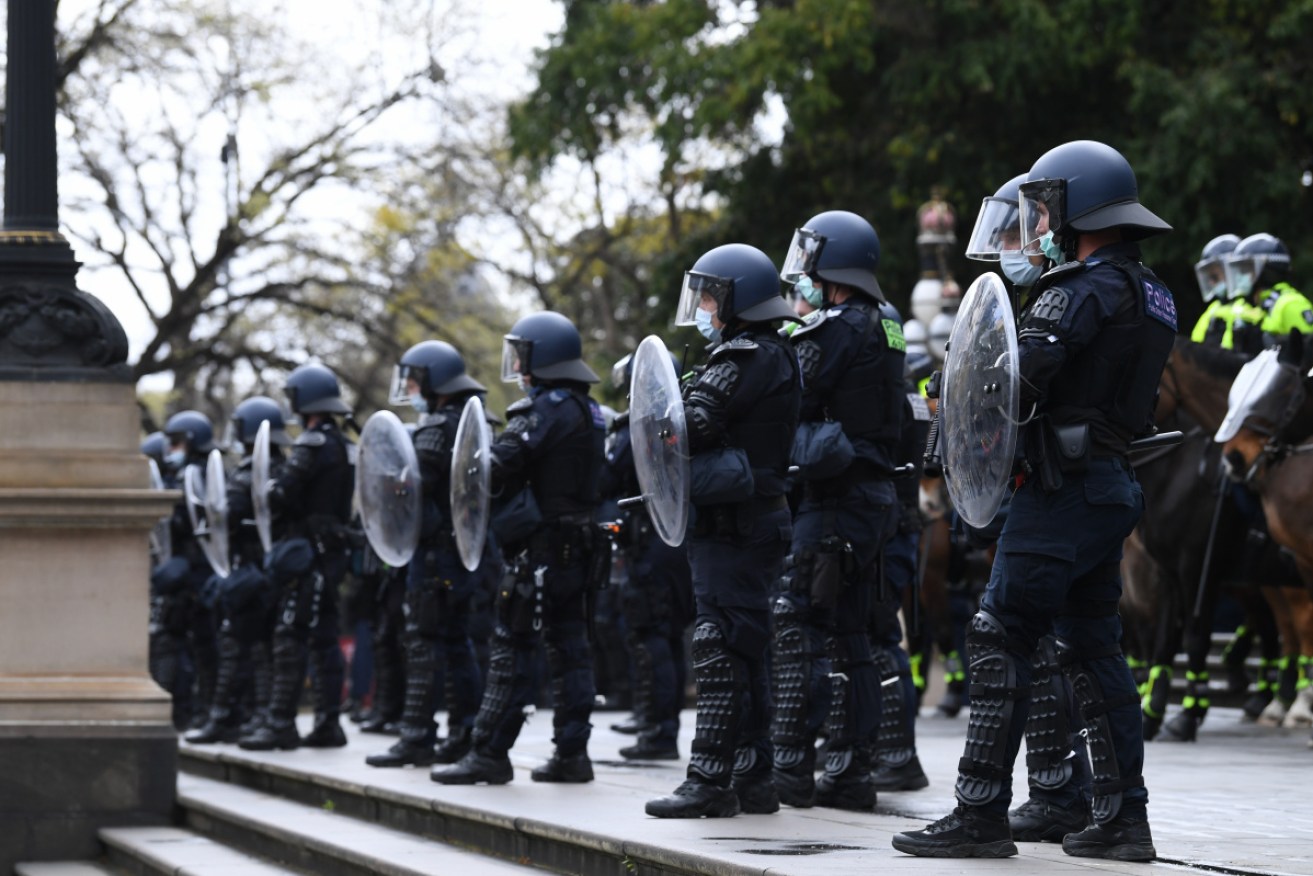 A Channel 7 journalist was reportedly attacked multiple times in the Melbourne protest.