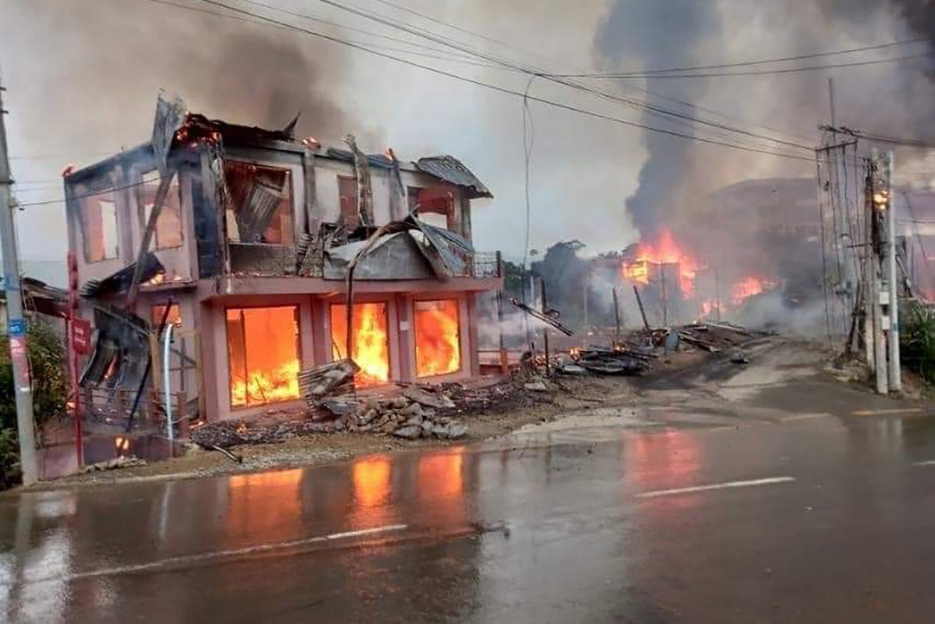 Residents of Thantlang town in Myanmar have fled amid fighting between militias and the army.