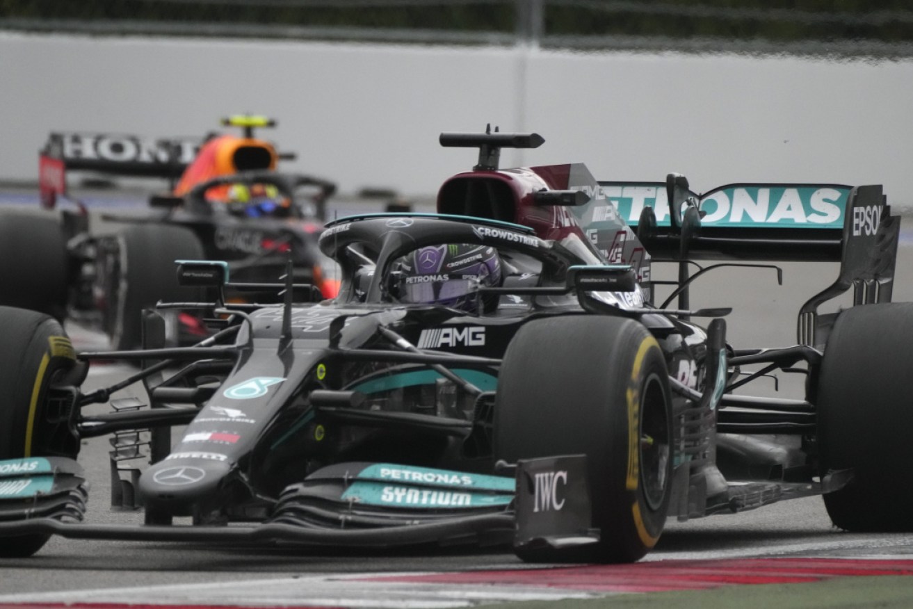 Lewis Hamilton en route to his 100th Formula One triumph in the Russian Grand Prix. 