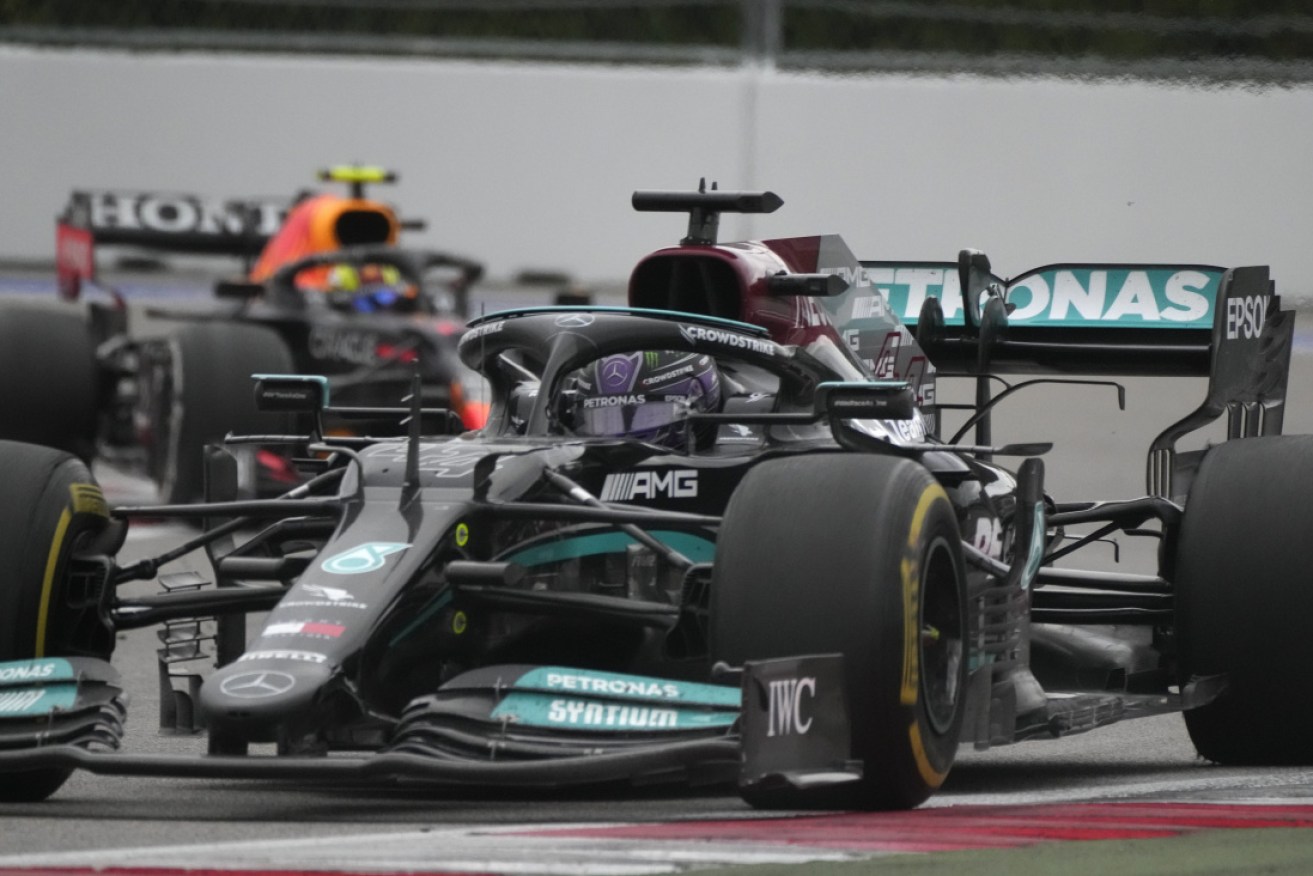 Lewis Hamilton en route to his 100th Formula One triumph in the Russian Grand Prix.