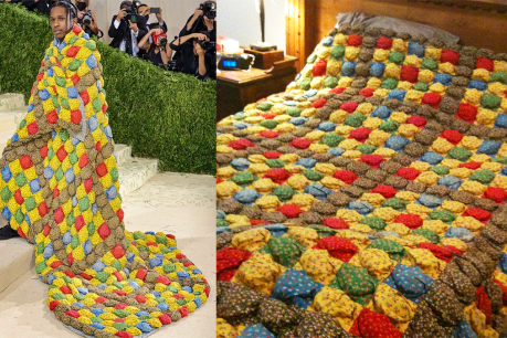 Met Gala fashion made from Grandma’s quilt