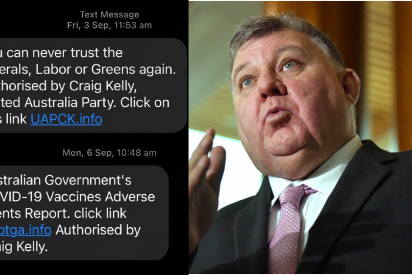 Craig Kelly said the messages were “100 per cent legal.” He is right.