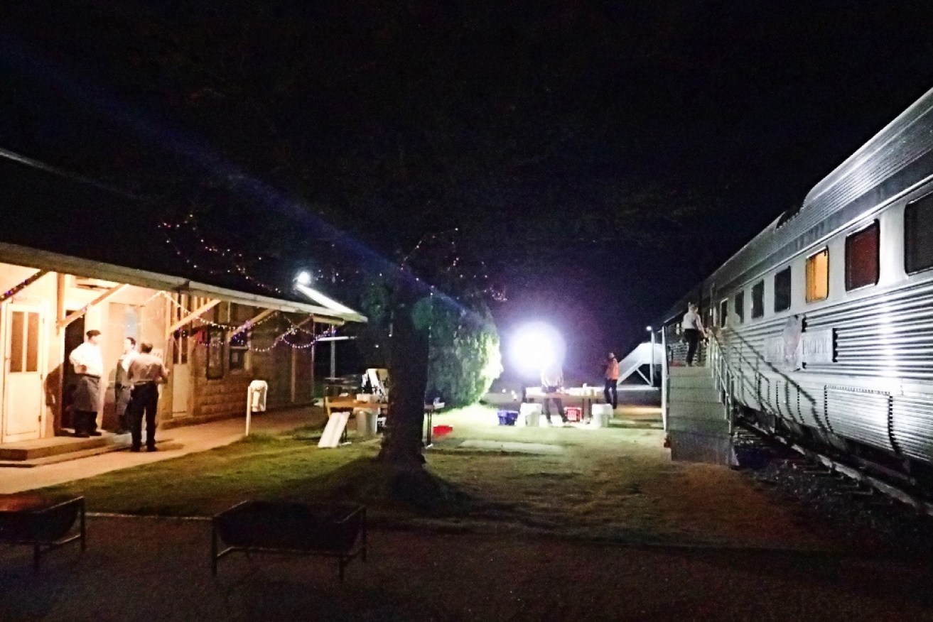 The Indian Pacific at Rawlinna, Western Australia, for dinner under the stars. Photo: Tim Richards.