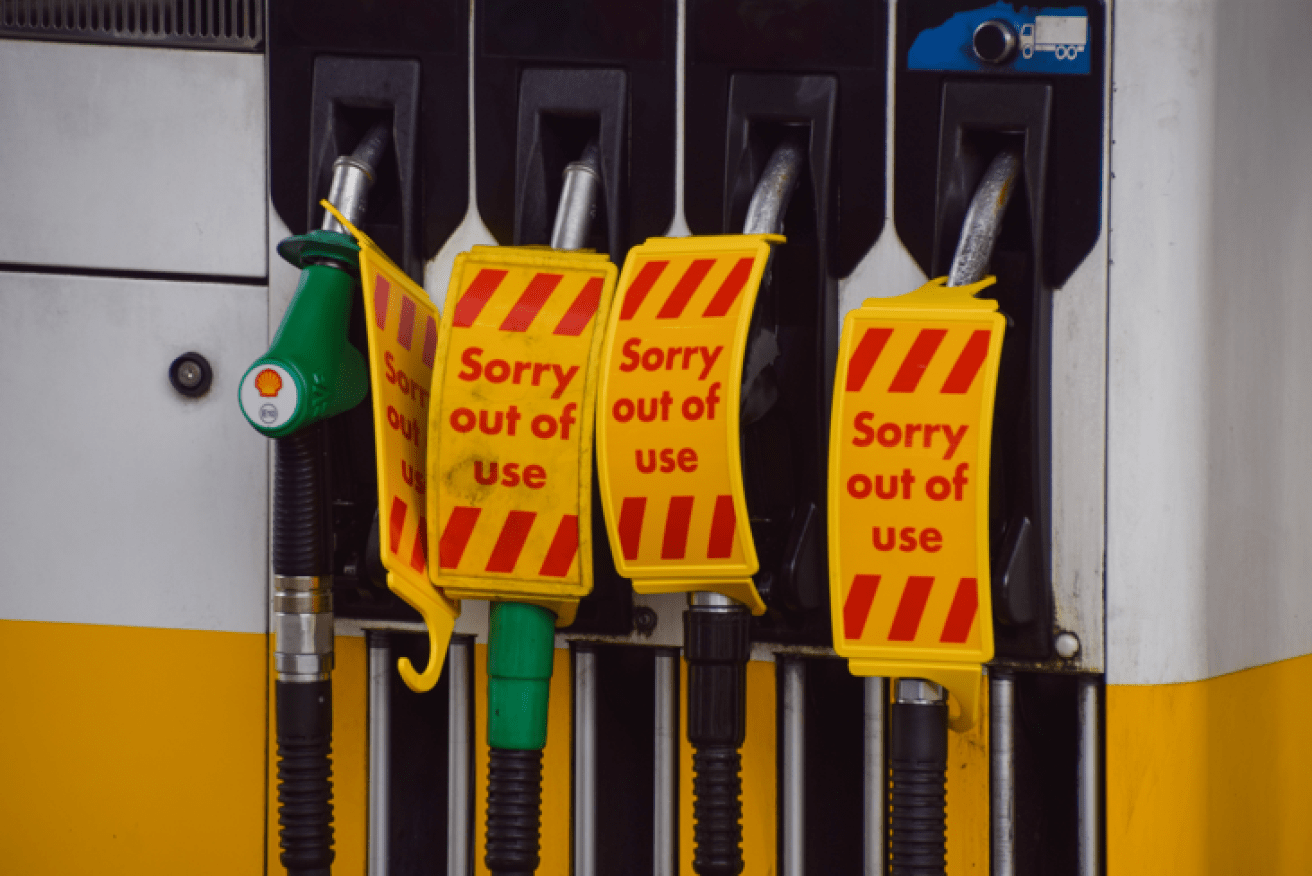 Running on empty. Only half of Britain's service stations have adequate petrol supplies.
