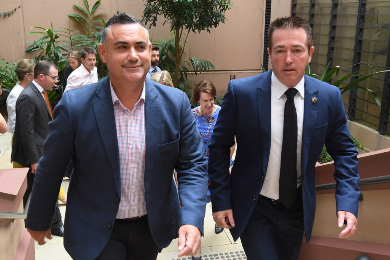 Mr Toole (right) with outgoing NSW Nationals leader John Barilaro. 