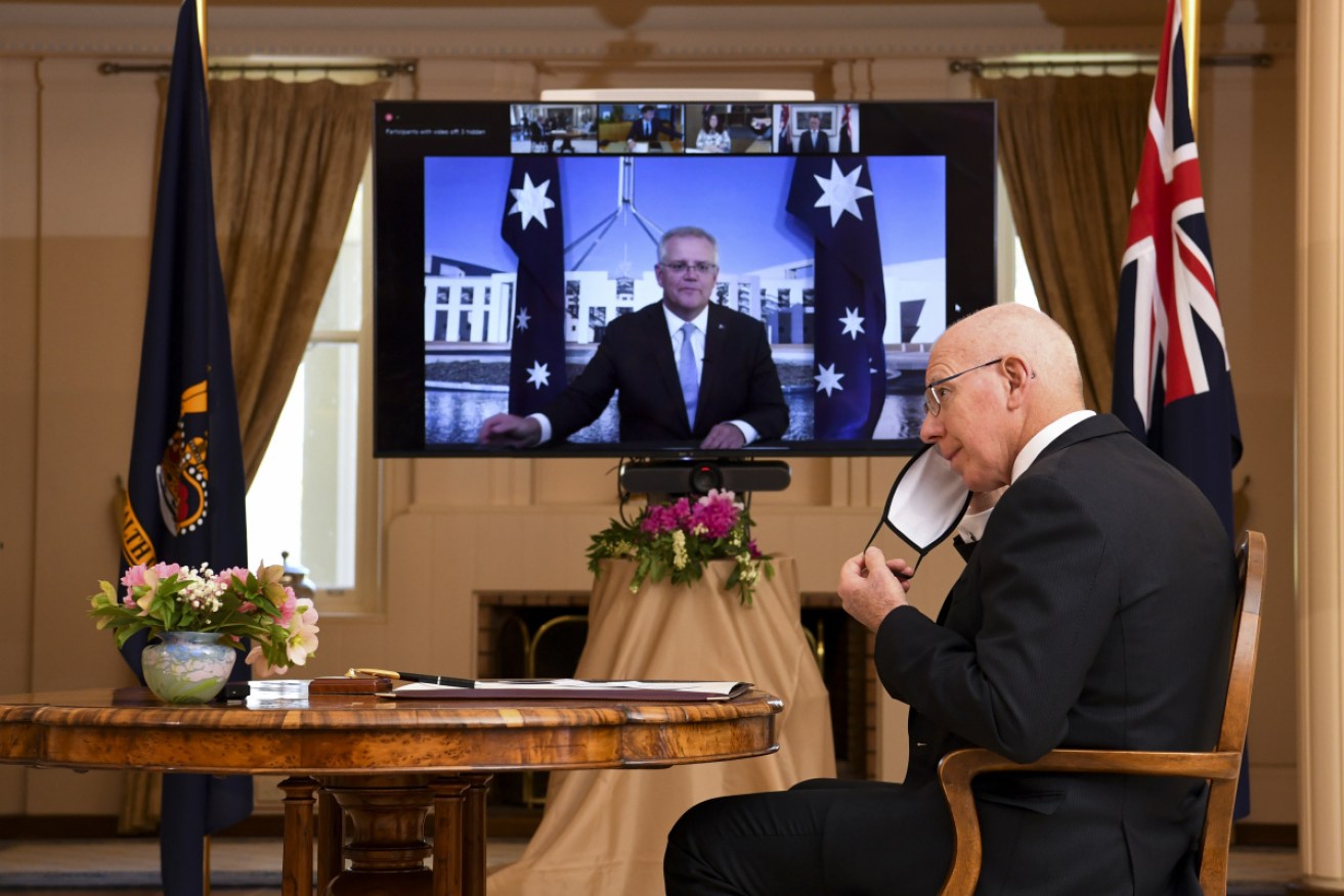 Friday's swearing-in was held remotely, due to Canberra's virus lockdown.