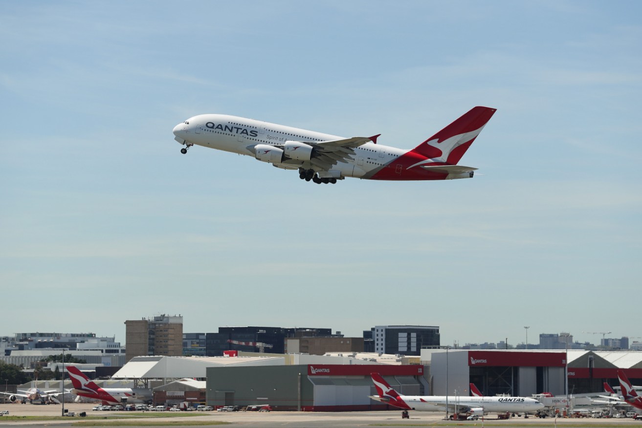 The Qantas Boeing 737 aircraft safely touched back down after turning around soon after leaving. 