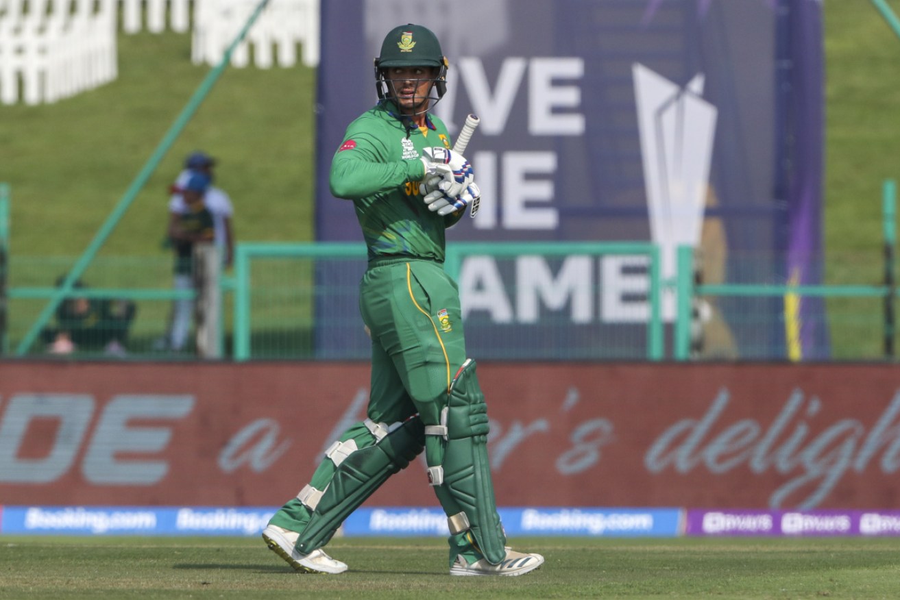 Quinton de Kock didn't play against the West Indies in protest against being forced to take a knee.