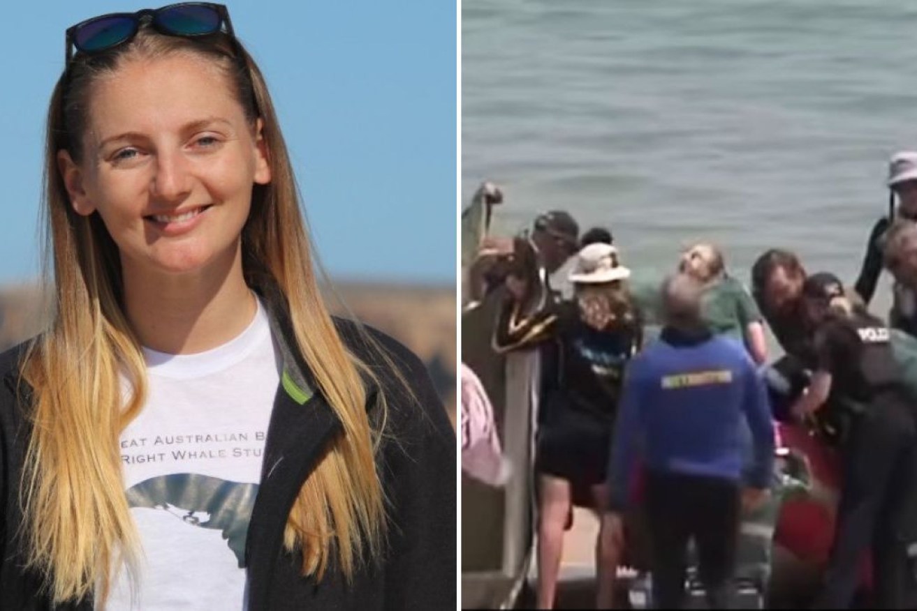 Bridgette O'Shannessy, 32, an environmental consultant, was swimming near Adelaide.