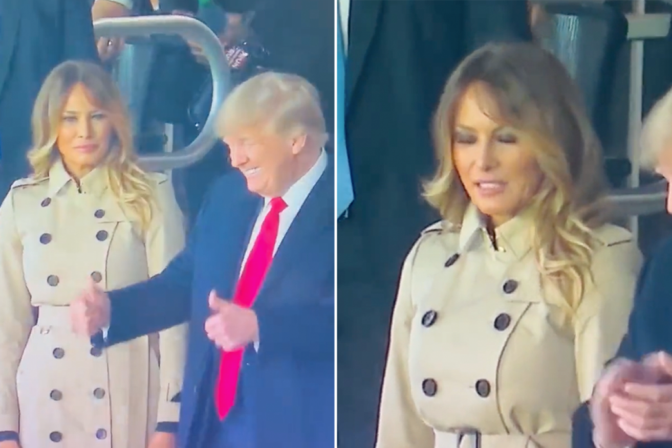 Melania Trump has once again been spotted rolling her eyes at her husband.