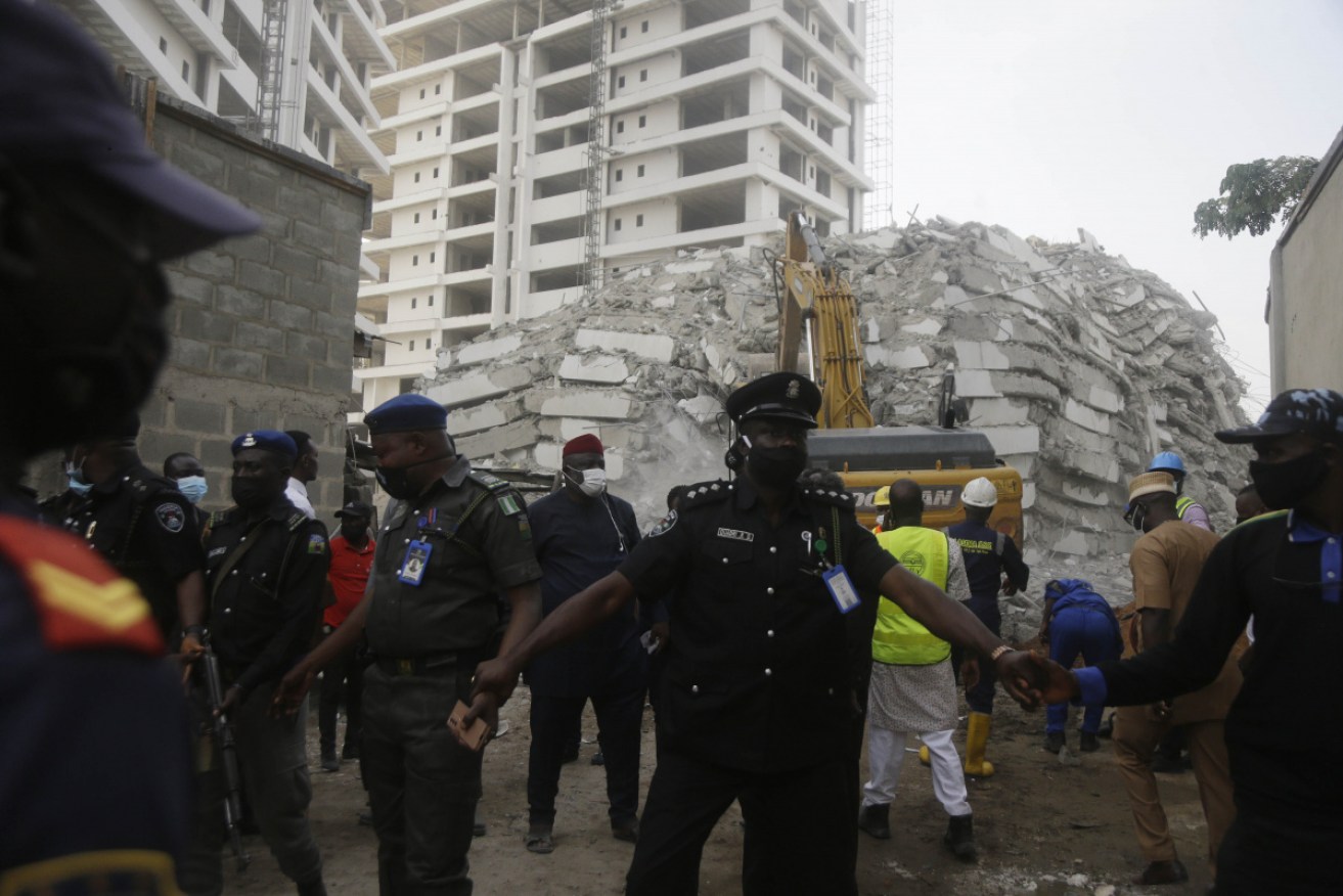 Three bodies have so far been recovered from the building in Nigeria.