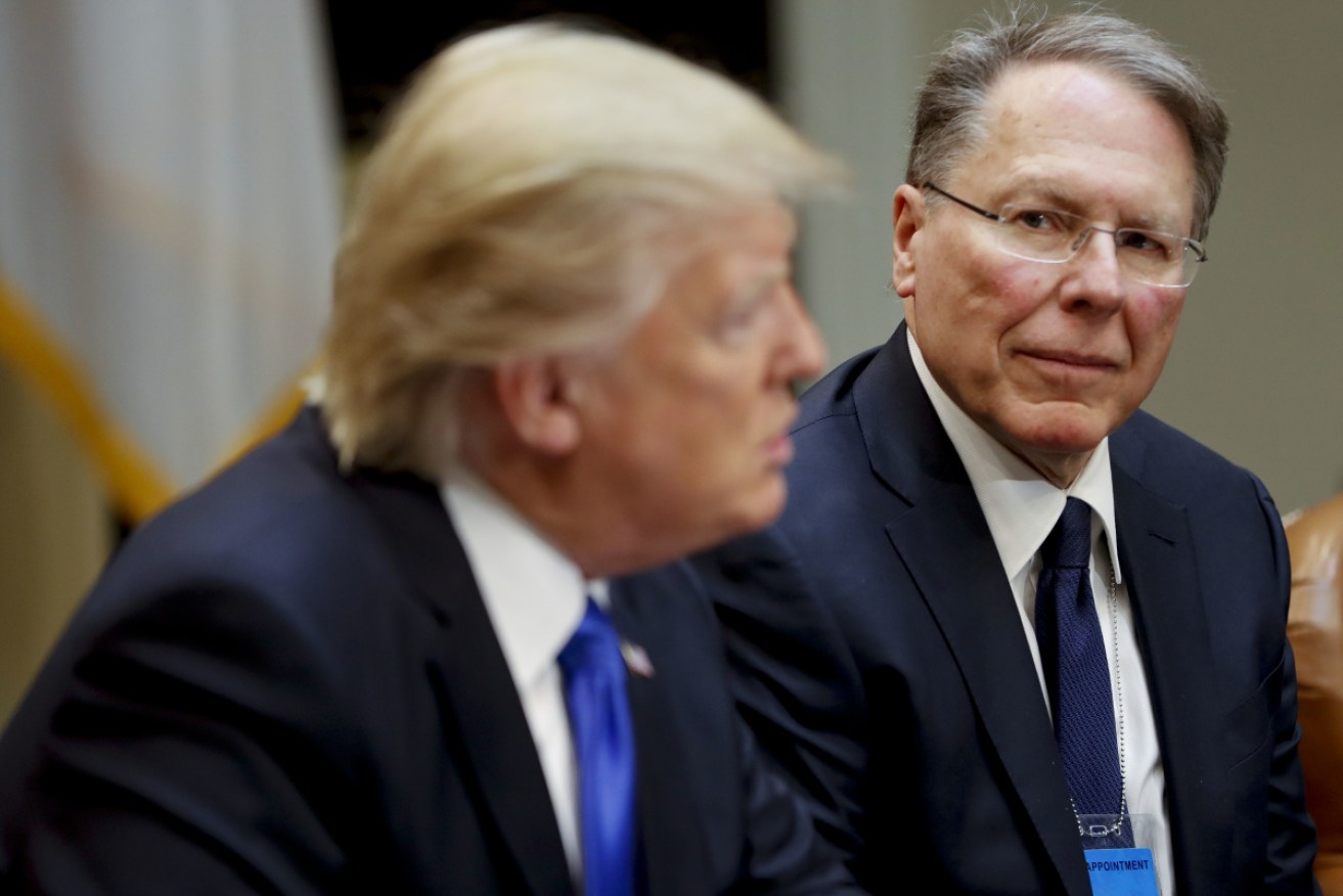 NRA chief Wayne LaPierre held frequent talks with Donald Trump during Mr Trump's presidential term. 