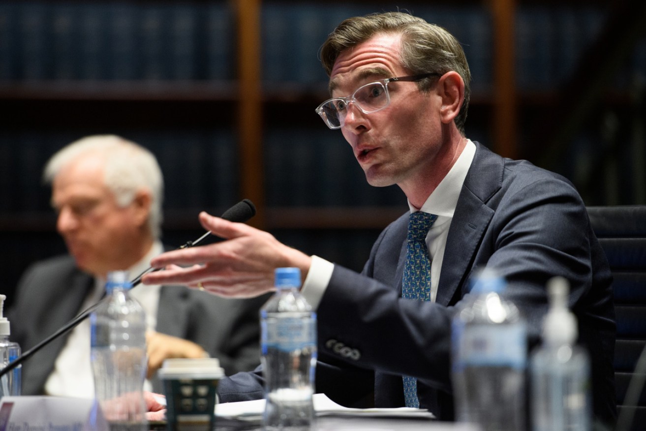 Dominic Perrottet tackles questions about his vision for NSW at a budget estimates hearing.