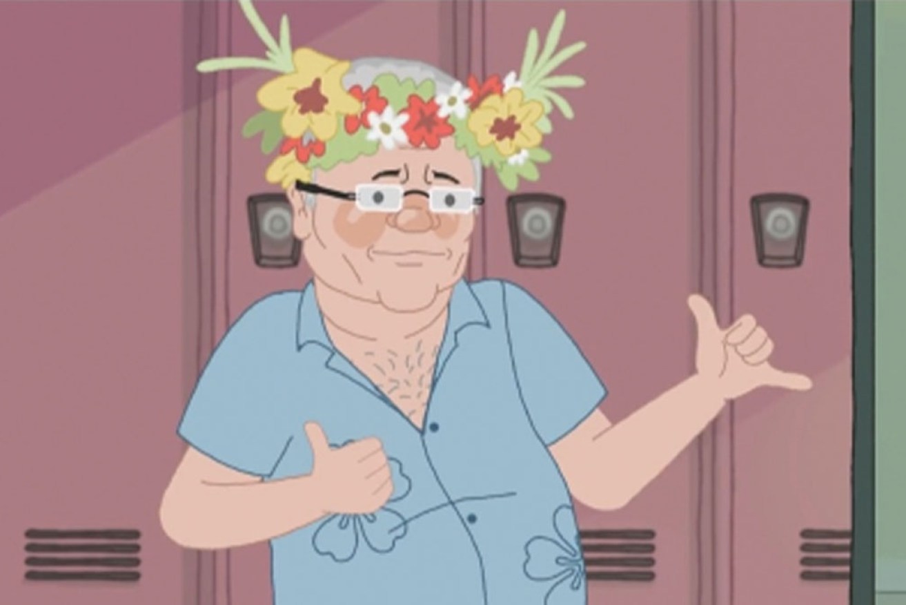 The web series depicts Scott Morrison in his Hawaii outfit. 