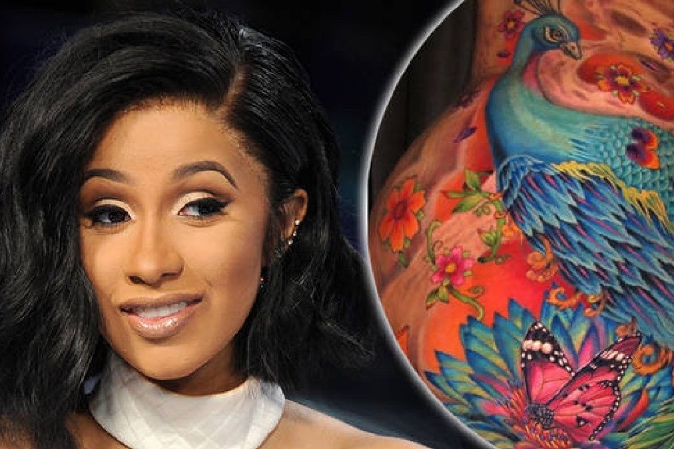 Cardi B made the news when she embellished her intricate peacock tattoo.