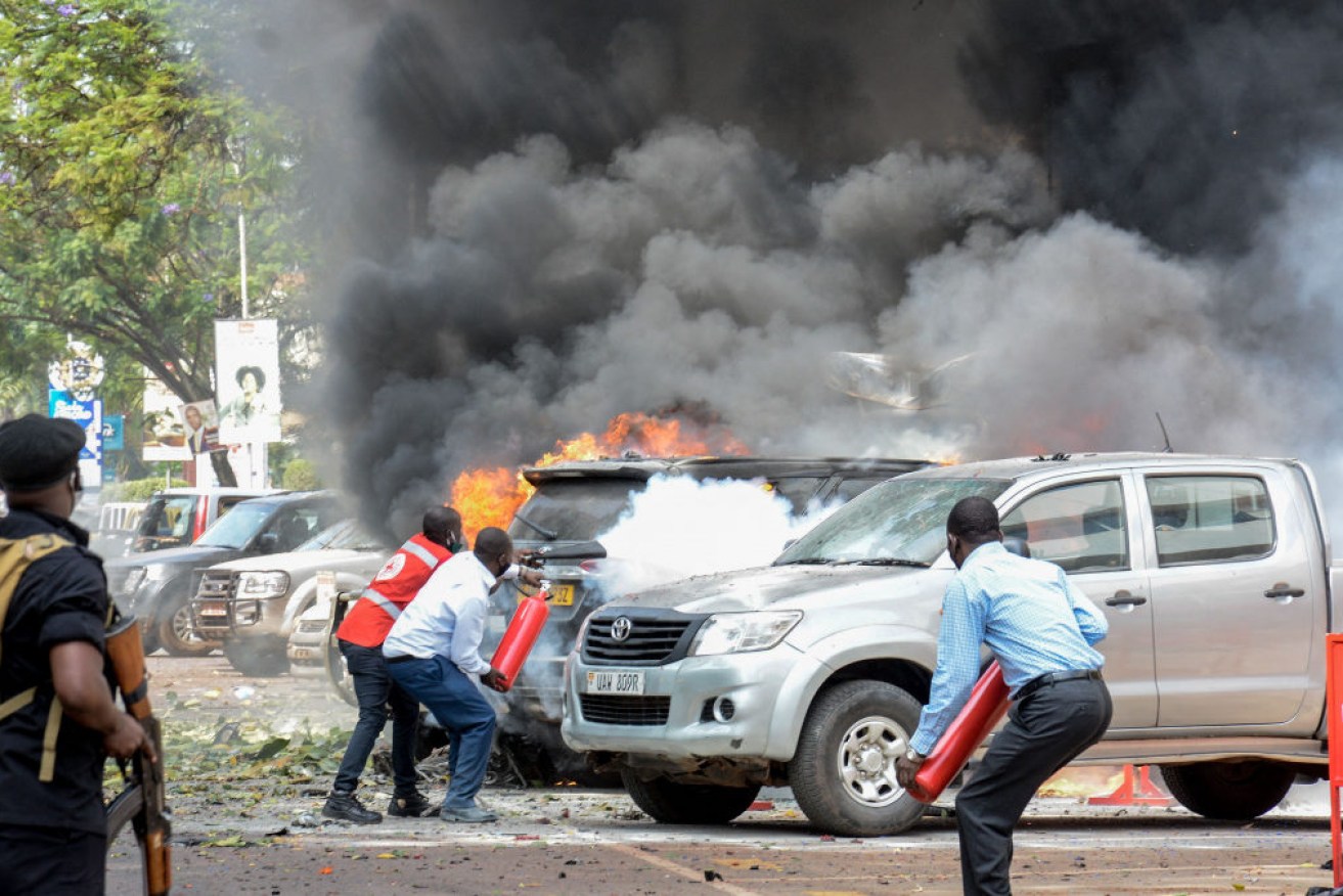 One of the bombs was planted outside the parliament building in Kampala. 