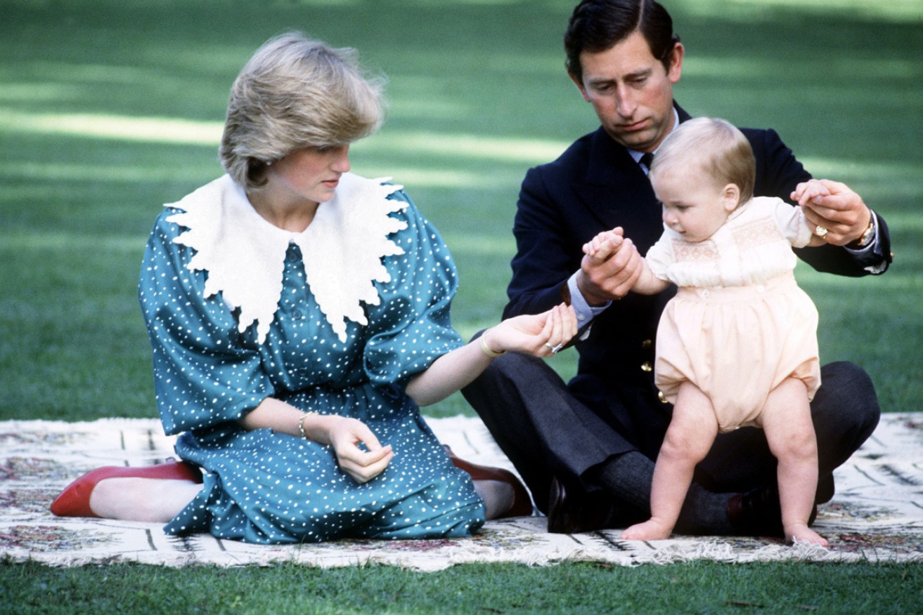 Prince William with his parents, Diana and Charles, down under in 1983.