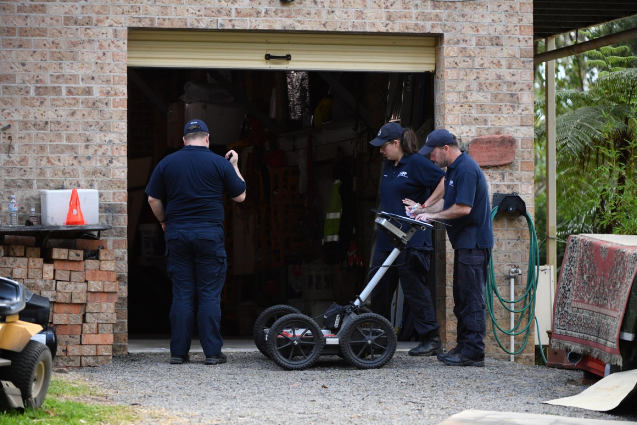Police are using a ground-penetrating radar to search under new concrete slabs.