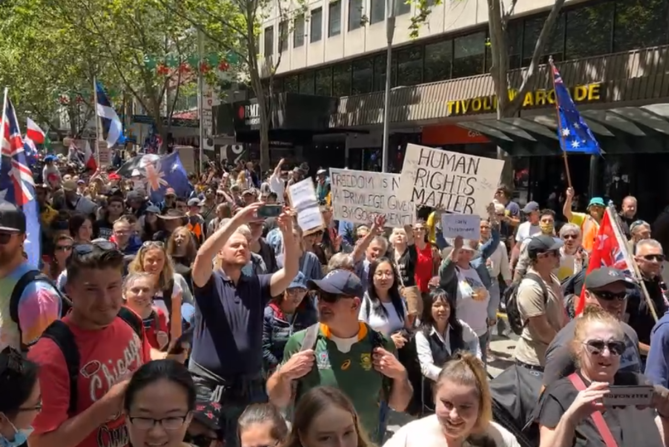Massive anti-vax protests in Melbourne have been linked to a spate of COVID infections. 