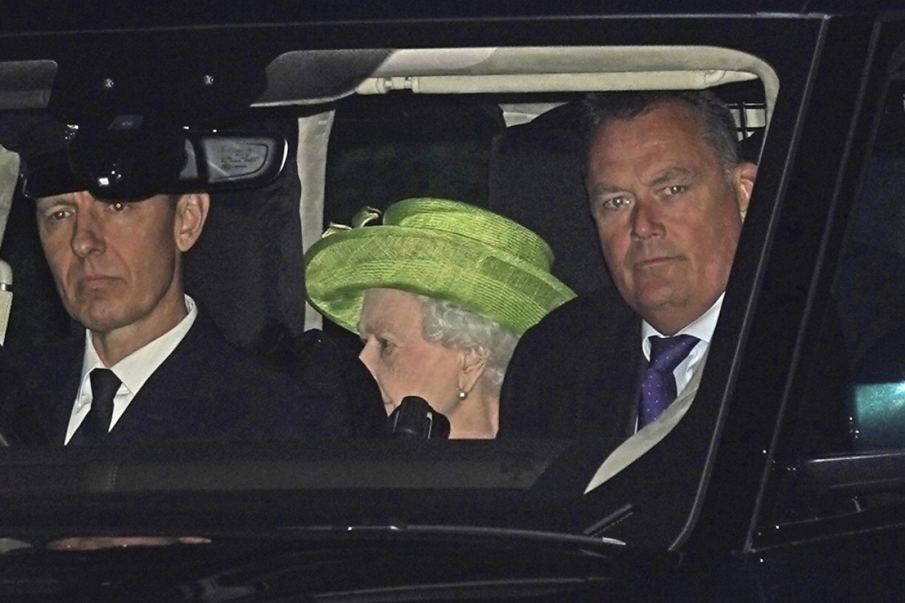 The Queen was driven from nearby Windsor Castle for Sunday's christening.