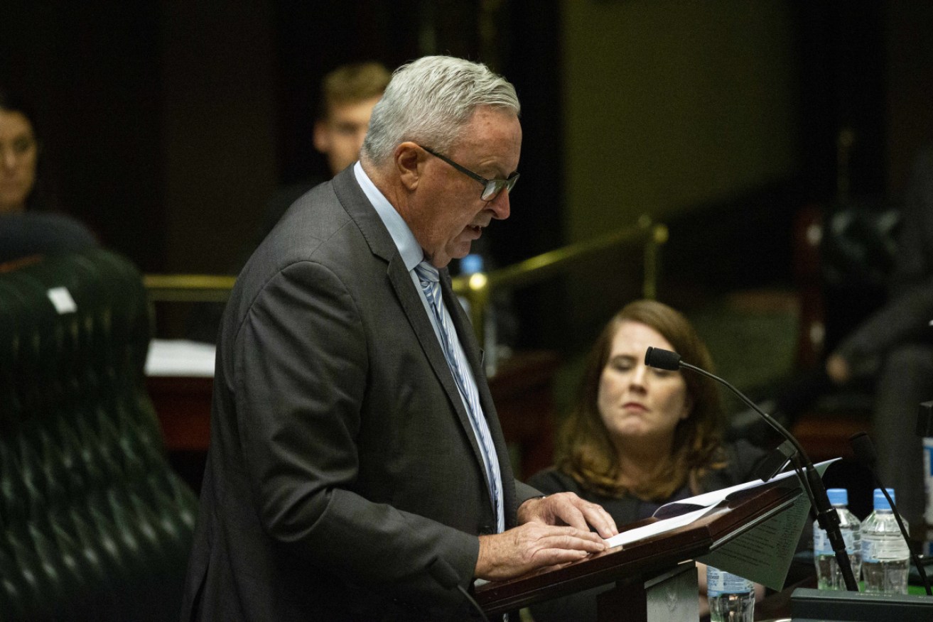 NSW Health Minister Brad Hazzard during late night debate on the voluntary assisted dying bill. 