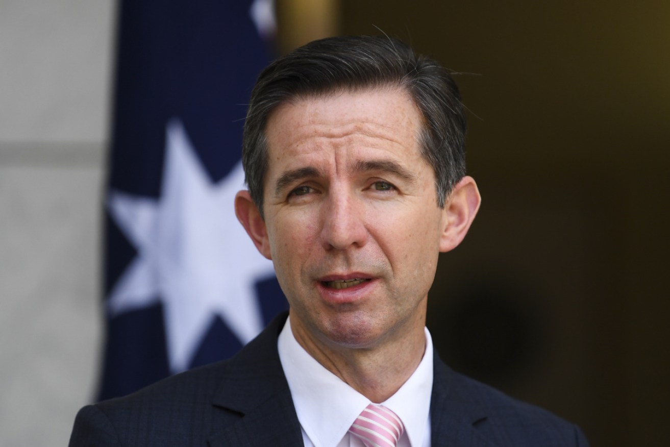Simon Birmingham has broken ranks with Peter Dutton on funding for voice referendum campaigns.