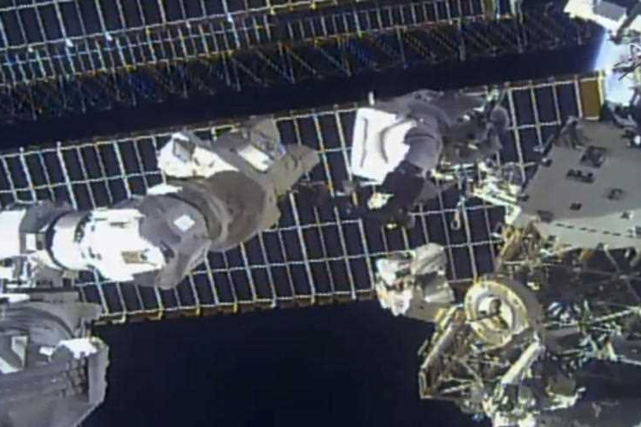 Two NASA astronauts have repaired a broken antenna outside the International Space Station.
