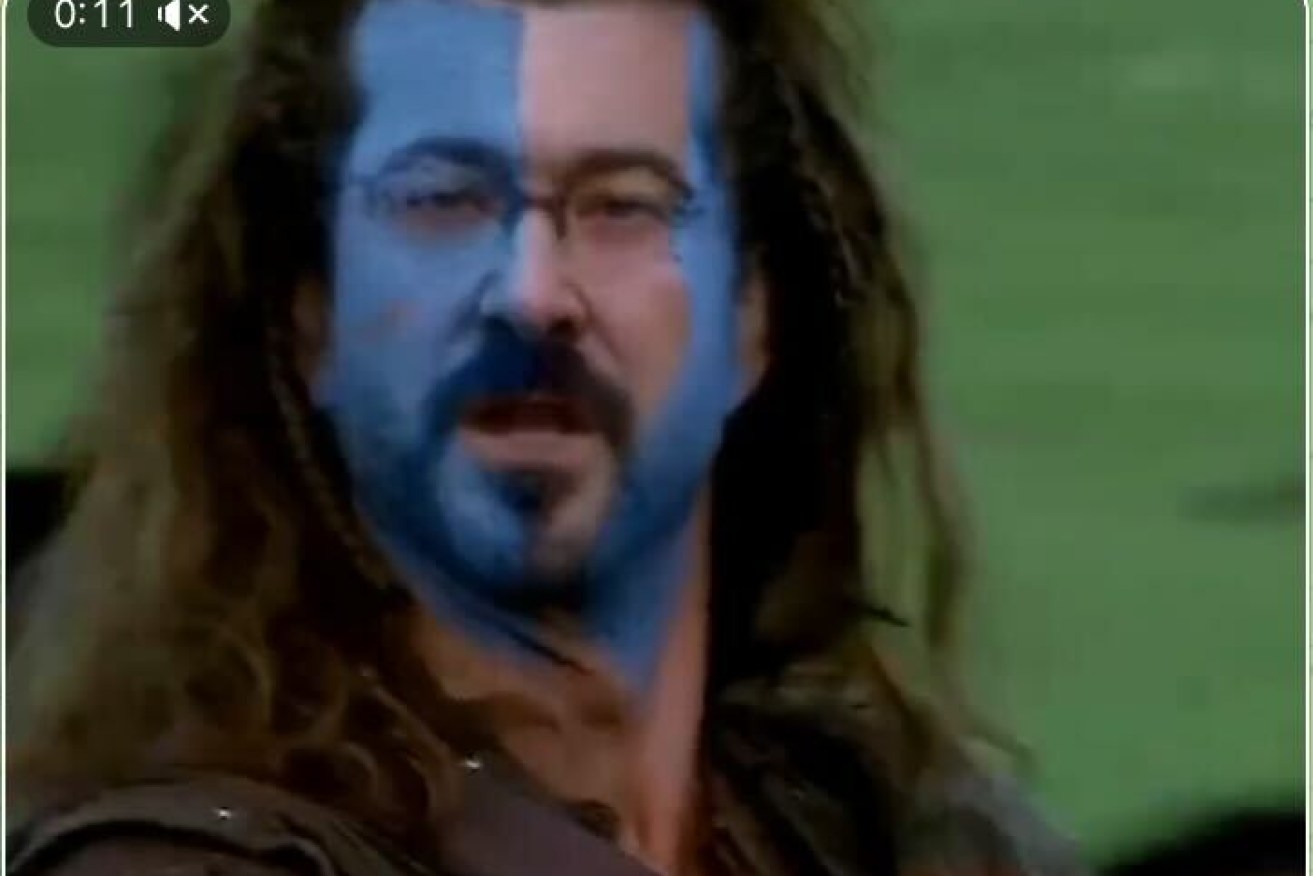 George Christensen posted, then deleted, this video of his face superimposed on Mel Gibson's 'Braveheart'