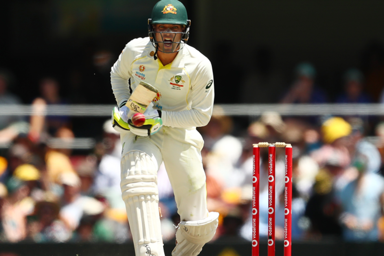 Alex Careys old his wicket cheaply, but his dismissal didn't threaten Australia's path to an overwhelming victory. 