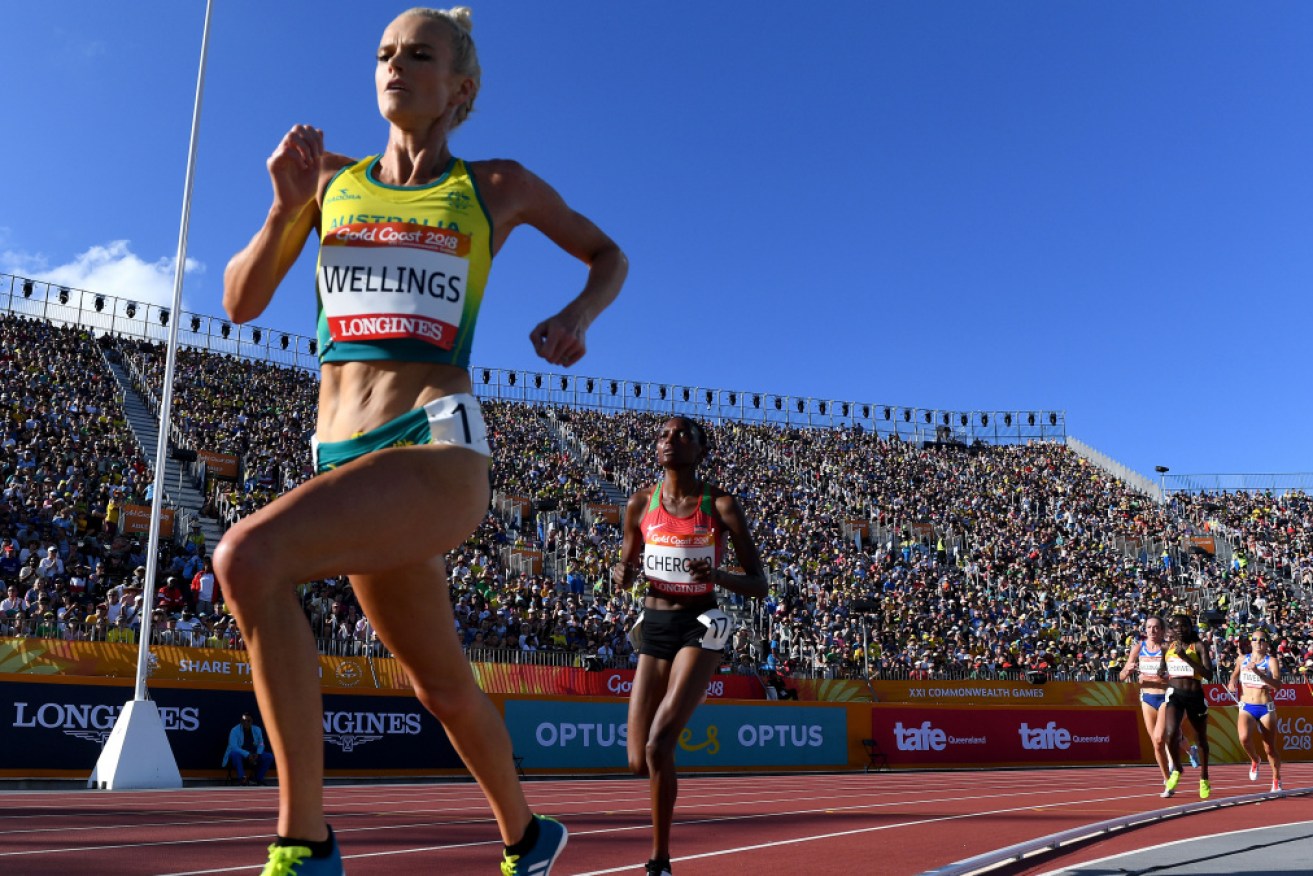 Track star Eloise Wellings has shown her distance potential in the Melbourne Marathon on Sunday.