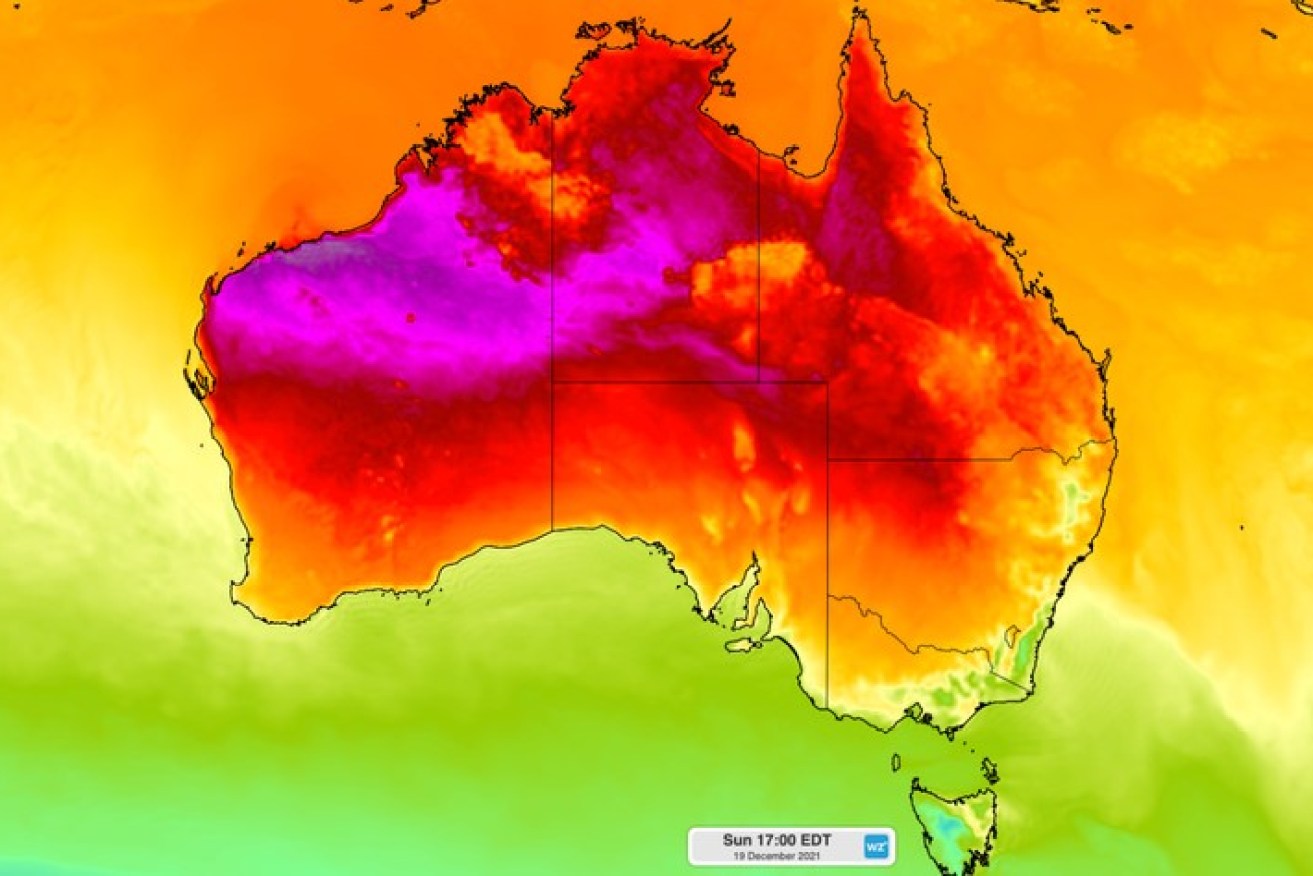 The northwest of Australia is predicted to reach 50C on the weekend.