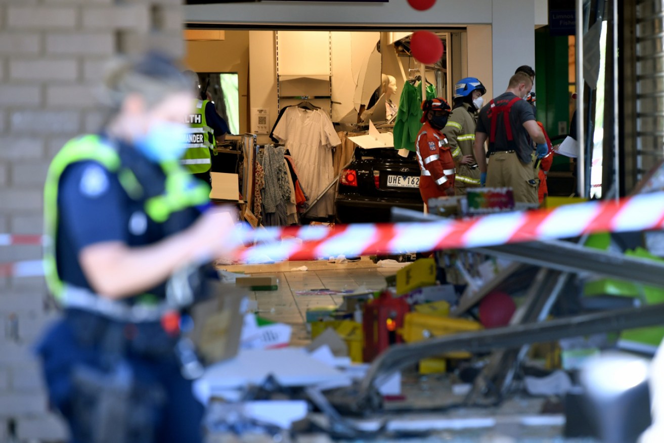 Northcote Plaza Shopping Centre was partially evacuated after a car crashed into a clothing store.