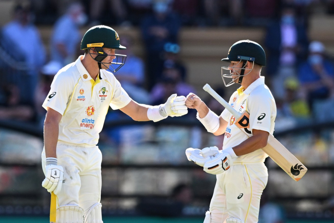 Marnus Labuschagne and David Warner have put Australia on top after day one in the second Test. 