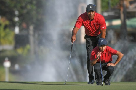 Tiger Woods and son pipped for golf title