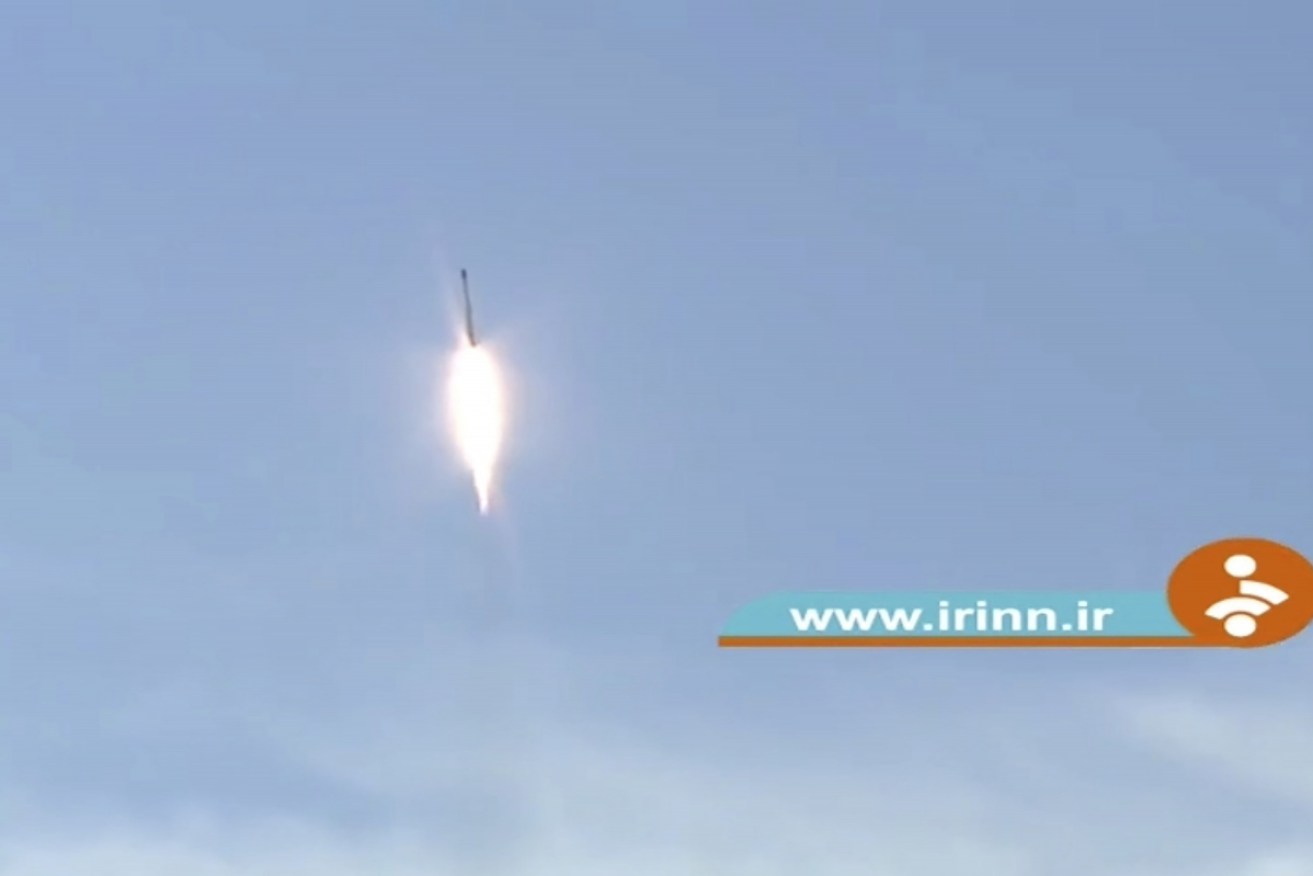 Iranian state TV showed the launch of a rocket which is claimed to be a satellite carrier. 