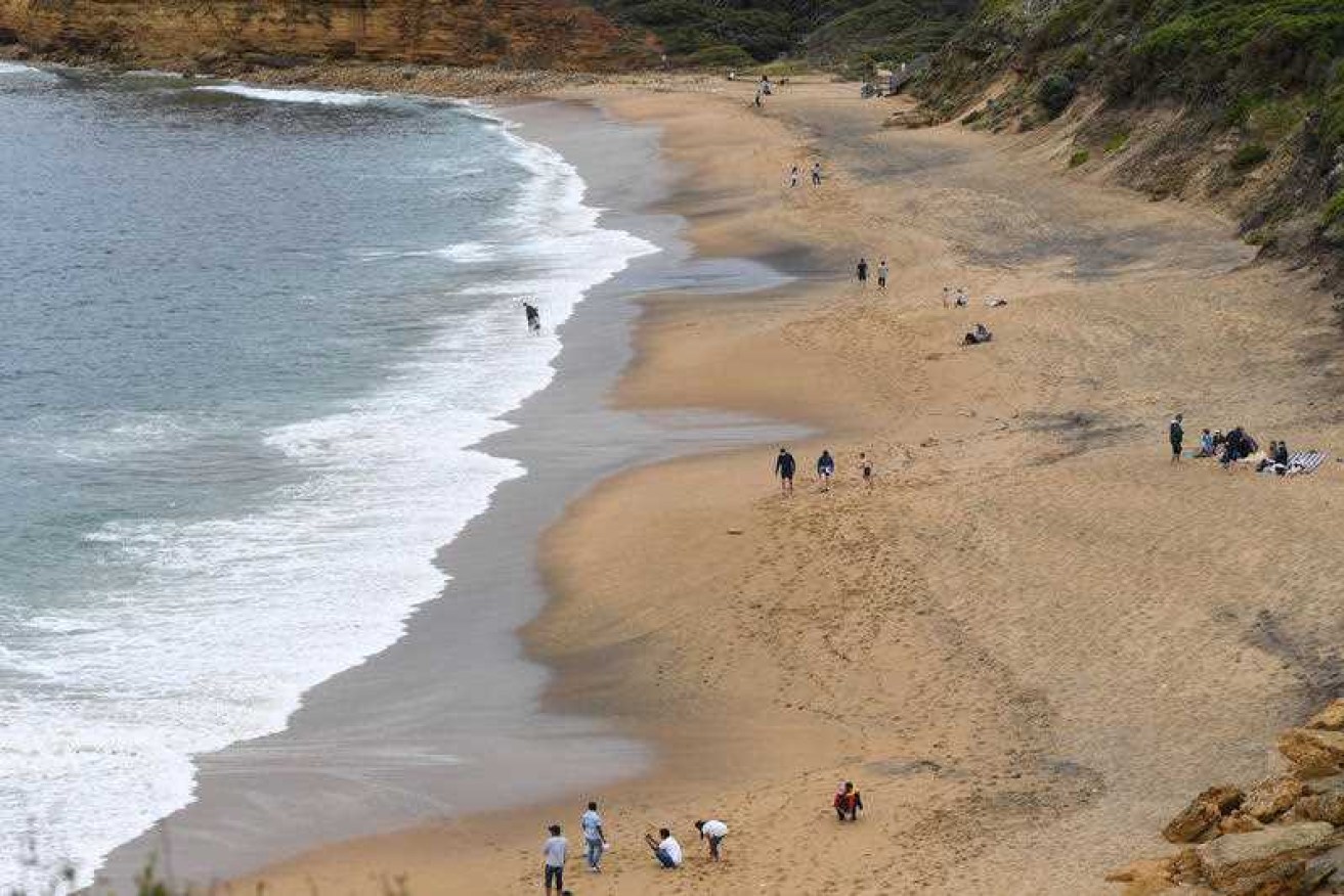 A cliff face has fallen 30m, injuring three people, including one man seriously, at Victoria's Bells Beach.