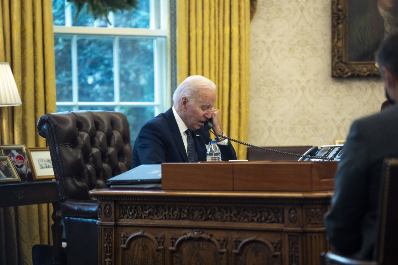 President Joe Biden has told Ukraine's leader the US will work to preserve peace in the region.