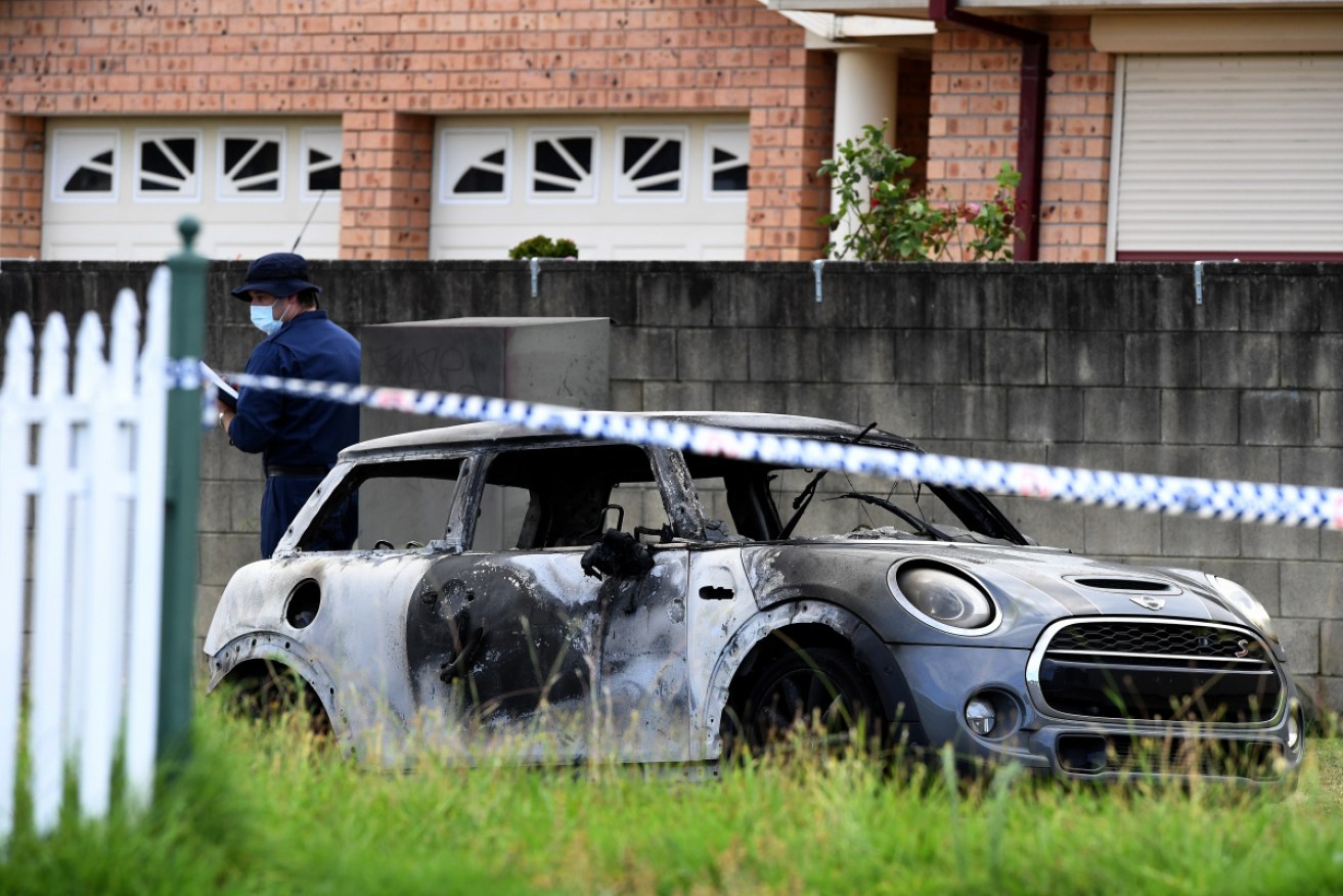 A car found torched on a Sydney street is believed to be linked to Ghassan Amoun's shooting.