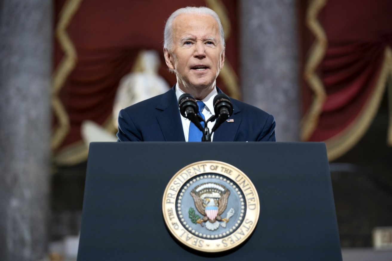 Donald Trump poses a threat to democracy in the US, President Joe Biden has said in a speech on the anniversary of the US Capitol attack.