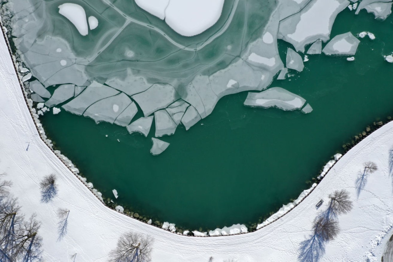 People were fishing on the ice in Lake Michigan when a chunk broke away. 