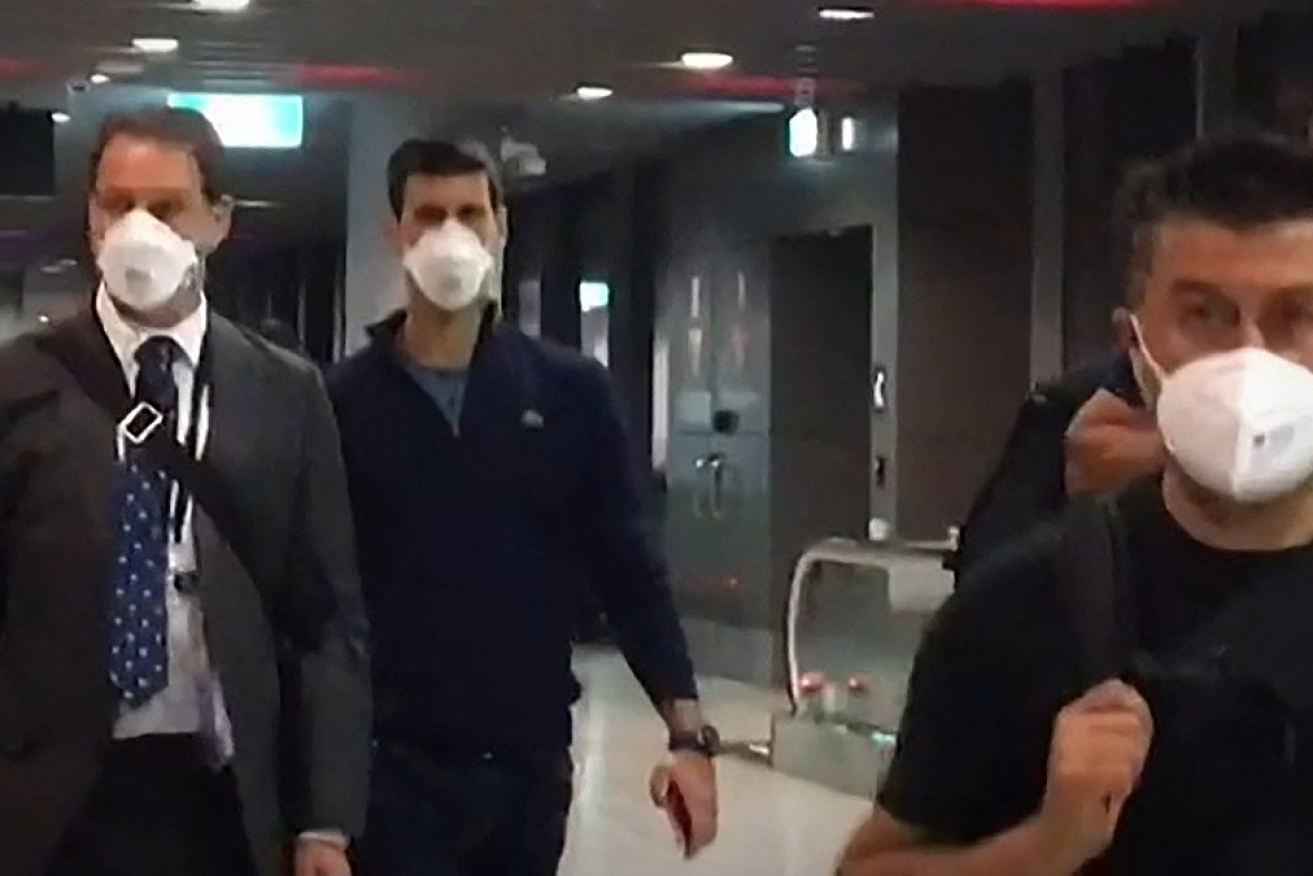 Novak Djokovic flew out of Melbourne on an Emirates flight late on Sunday night.