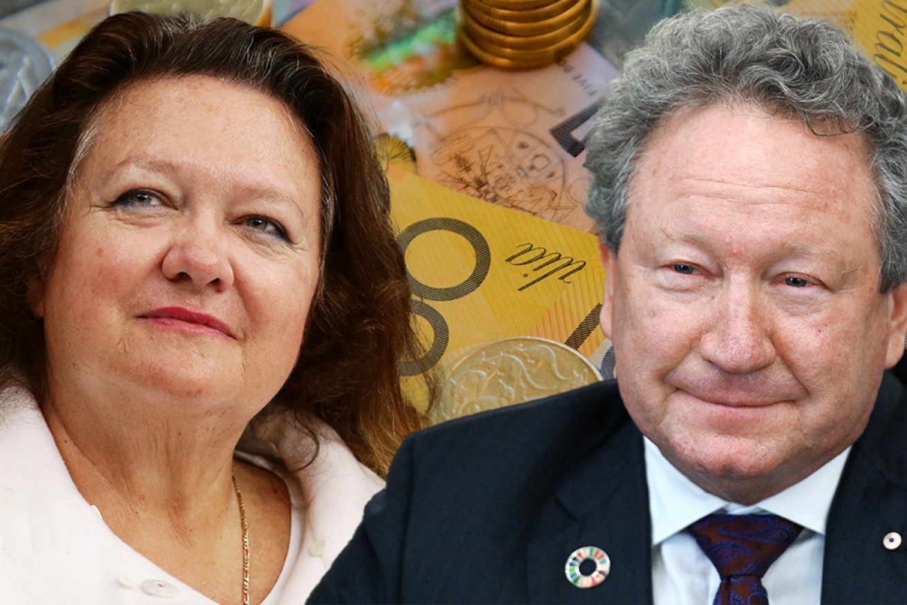WA's Gina Rinehart and Andrew Forrest have had mixed fortunes this year, according to <i>Bloomberg.</i>