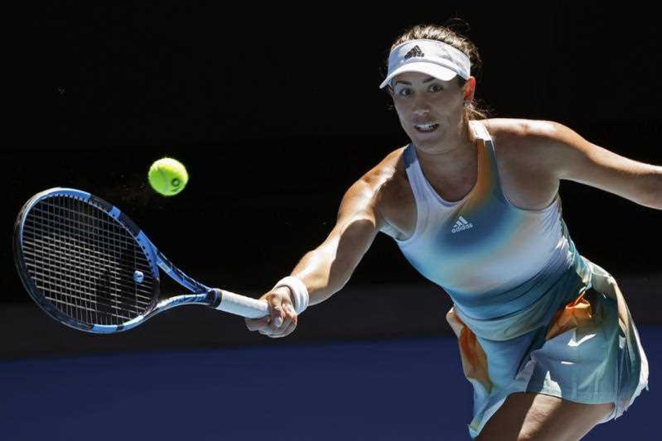 Alizé Cornet has knocked third seed Garbine Muguruza out of the Australian Open in the second round.