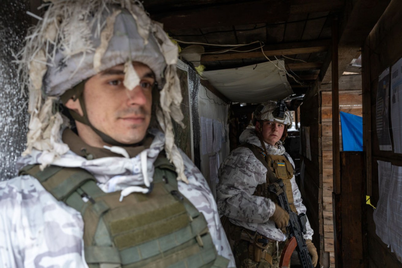 These Ukrainian paratroopers stand ready for the anticipated Russian attack. <i>Photo: Getty</i>