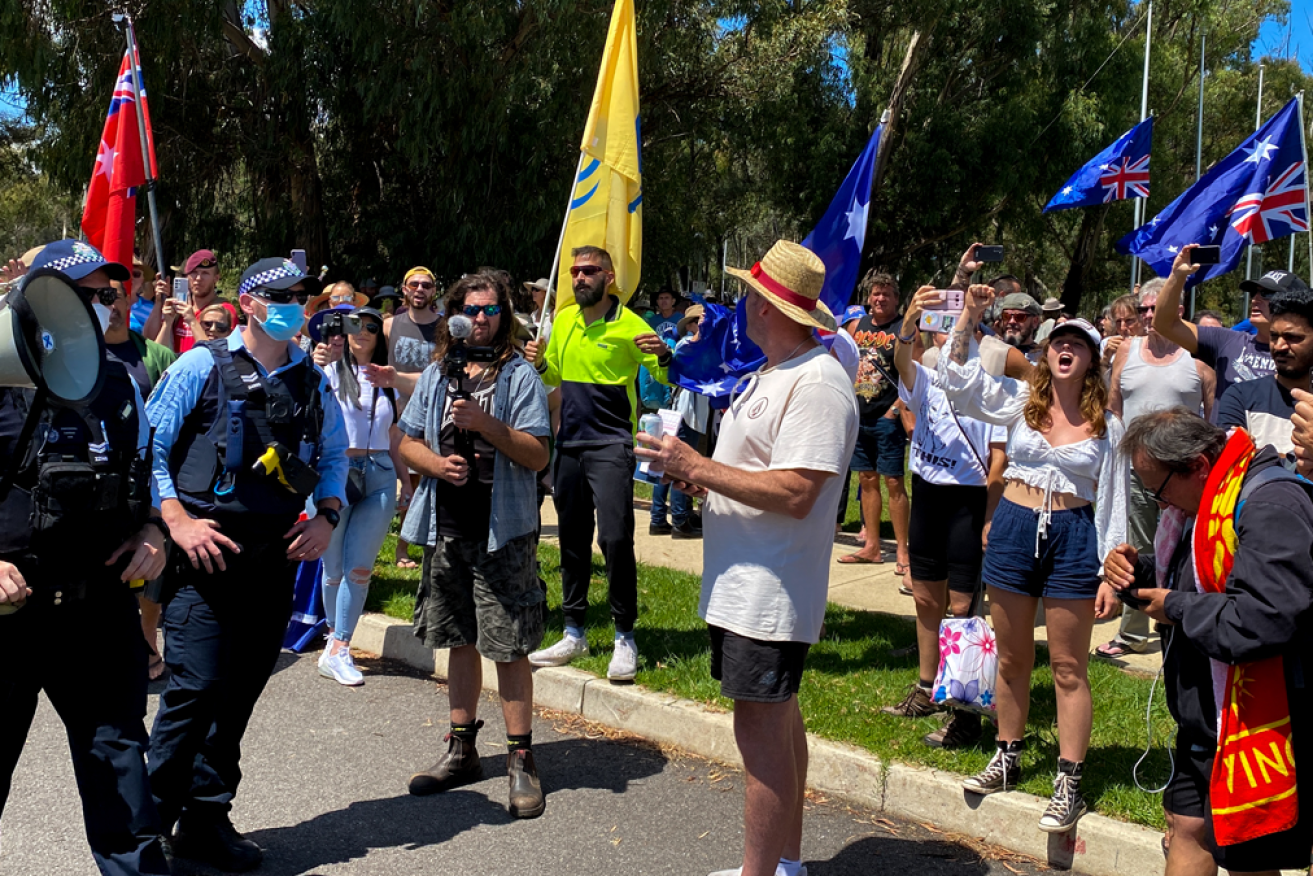 A convoy of anti-vaxxers and so-called sovereign citizens descended upon Parliament House in Canberra.