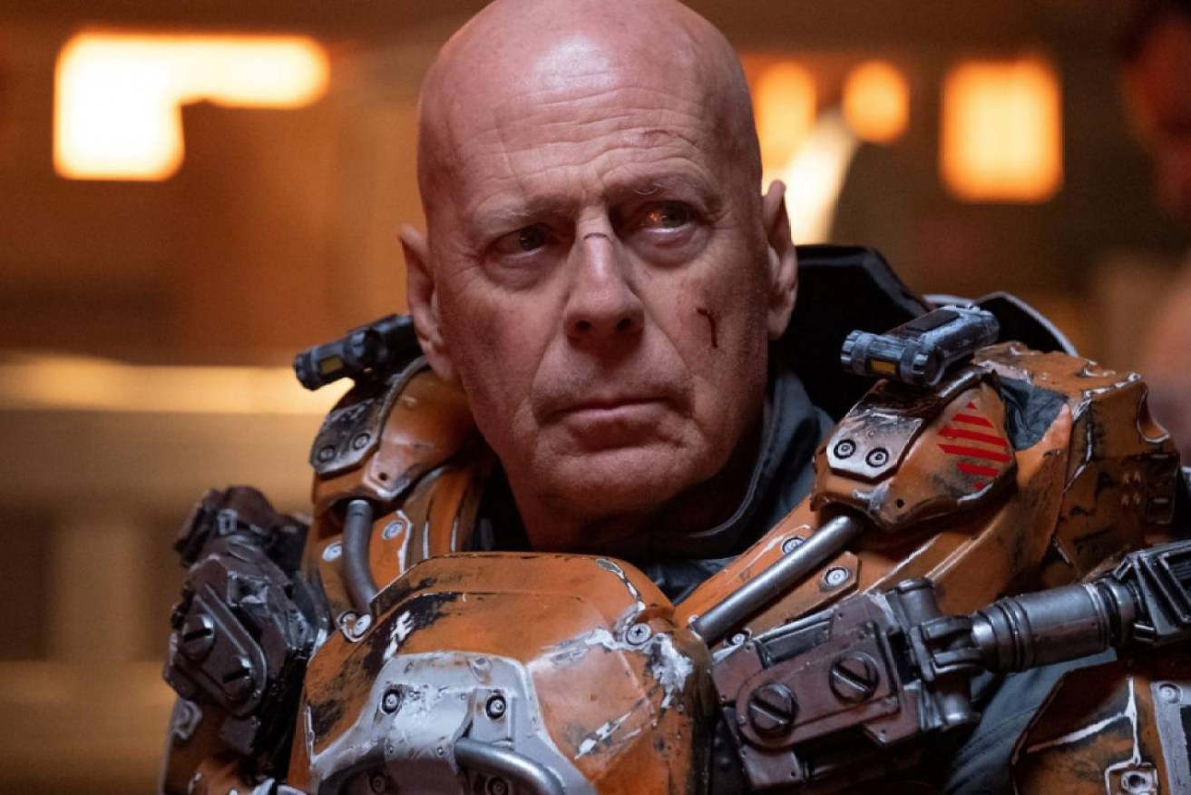 Bruce Willis in <i>Cosmic Sin</i>, for which he received a dishonourable Razzie Award.