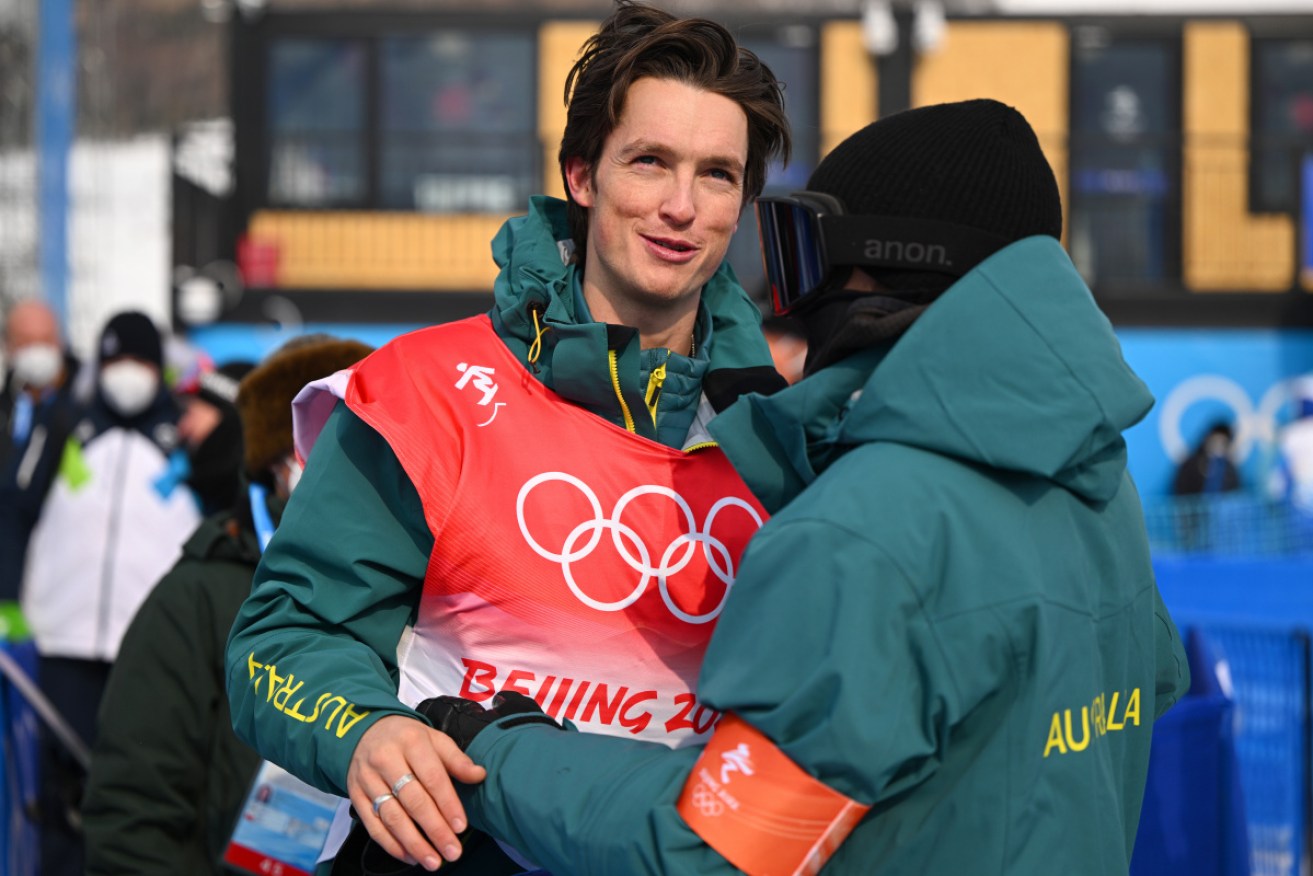 Scotty James of Australia is all smiles with his brother Sean after Olympic halfpipe qualifiying.