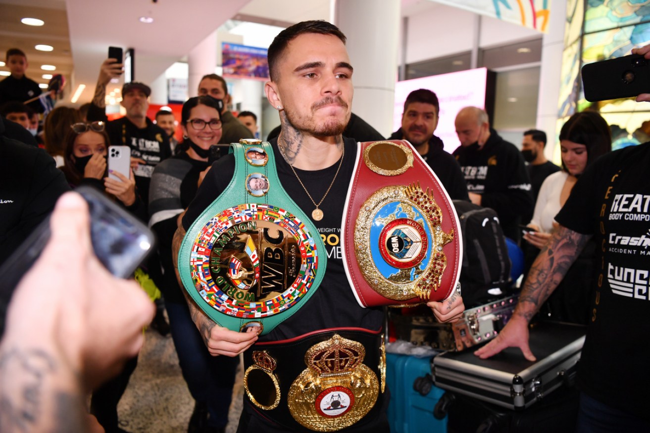 George Kambosos will put his three world title boxing belts on the line at Marvel Stadium on June 5.