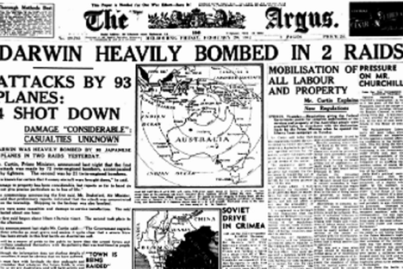 Like all Australia's newspapers, Melbourne's <i>Argus</i> brought a heavily censored account of the devastating raid.<i>Photo: Trove</i>