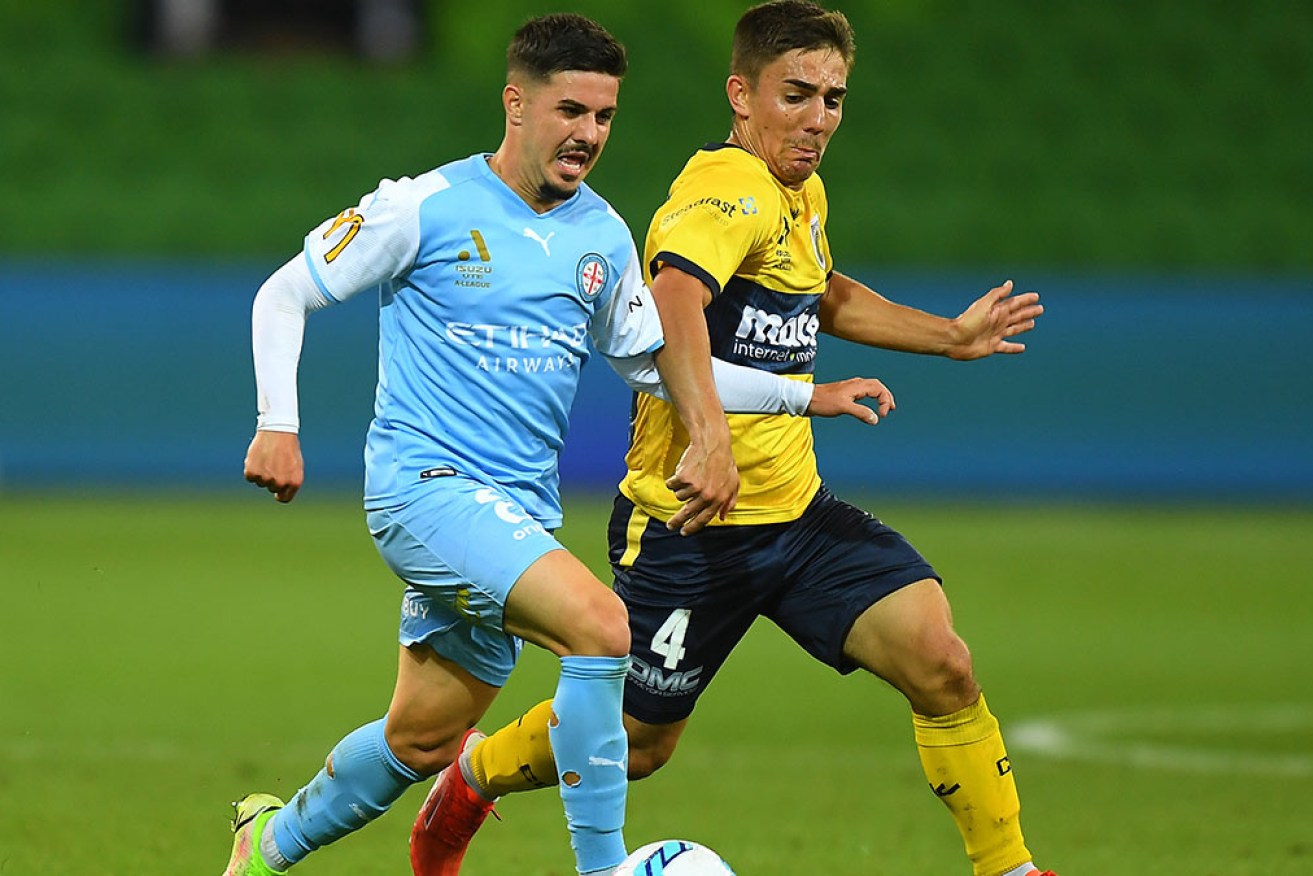 Marco Tilio scored Melbourne City's winner in a controversial five-goal thriller with the Mariners.